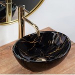 Накладной умывальник Rea Sofia Mini Black Marble Shiny Накладной умывальник Rea Sofia Mini Black Marble Shiny